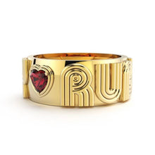 Personalized Radiant Wide Cigar Band Ring