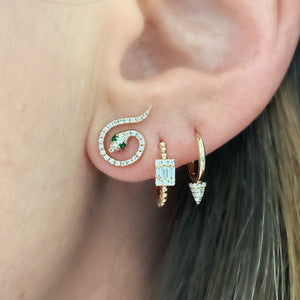 Diamond Snake Coil Stud Earrings
