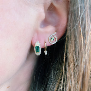 Diamond Snake Coil Stud Earrings
