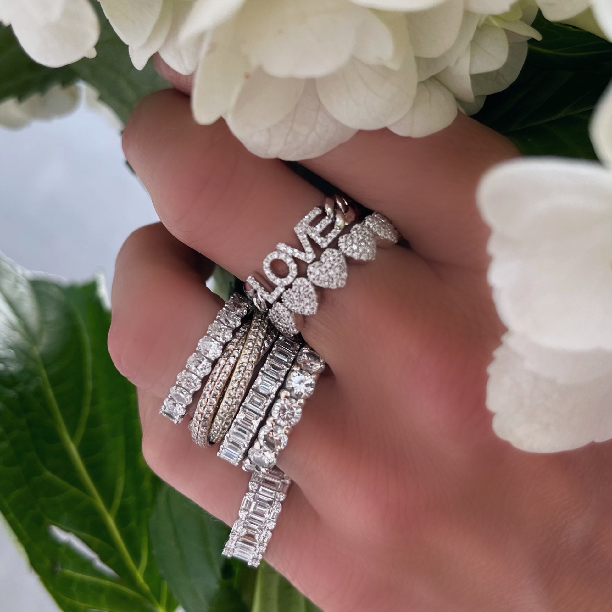 Diamond Baguette Illusion Band Ring