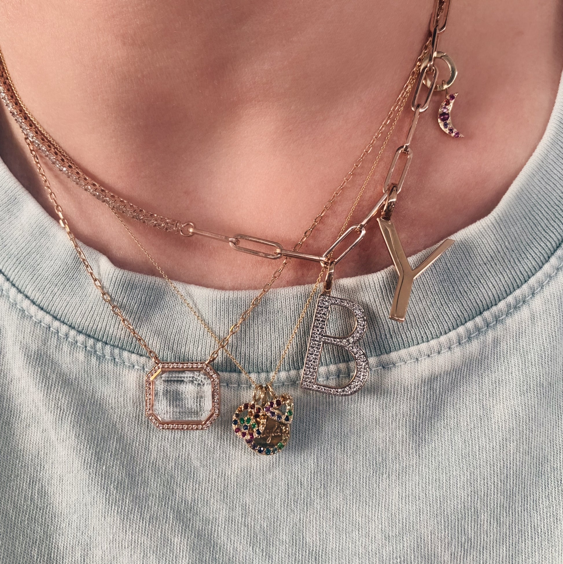 Woolf Diamond Initial & Number Charm