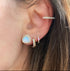 Soft Trillion Moonstone with Diamond Halo Stud Earrings