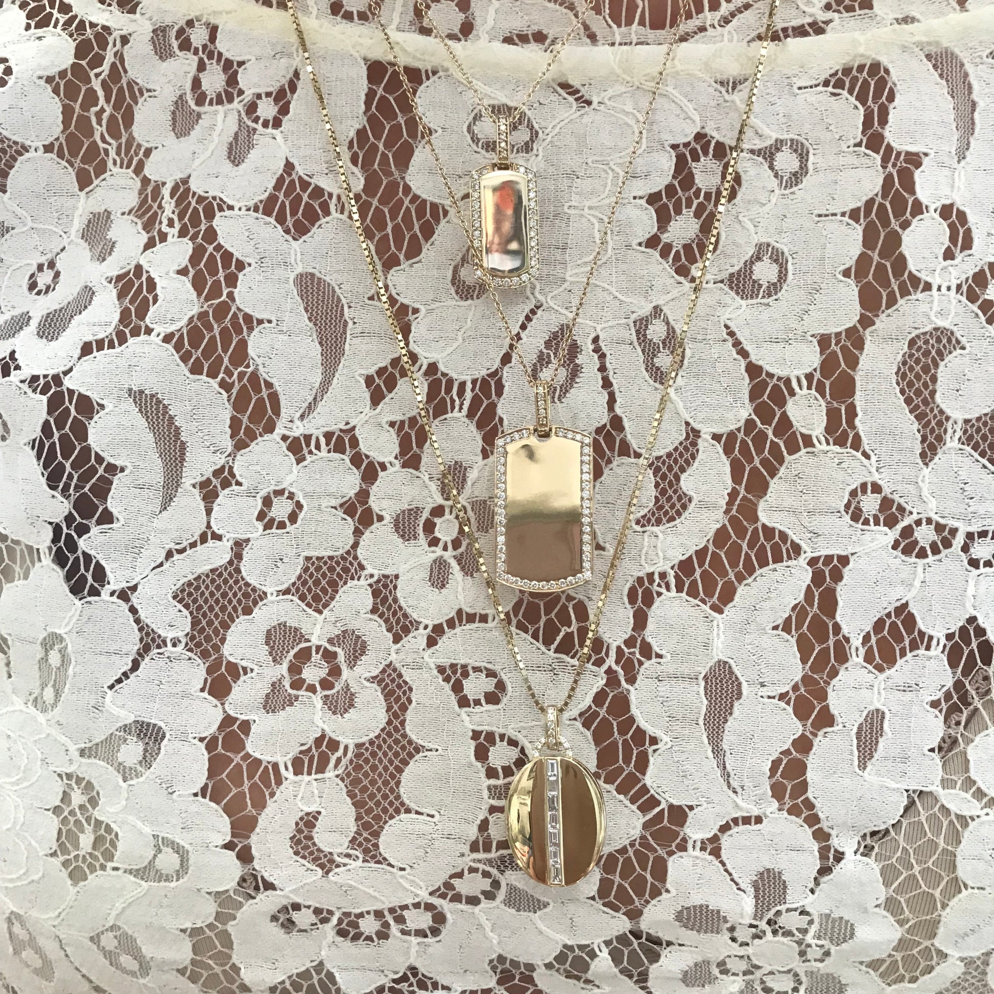 Charlotte Rectangular Diamond and Gemstone Locket Necklace