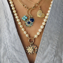 Holly Turquoise Opal and Pearl Horseshoe Pendant Charm