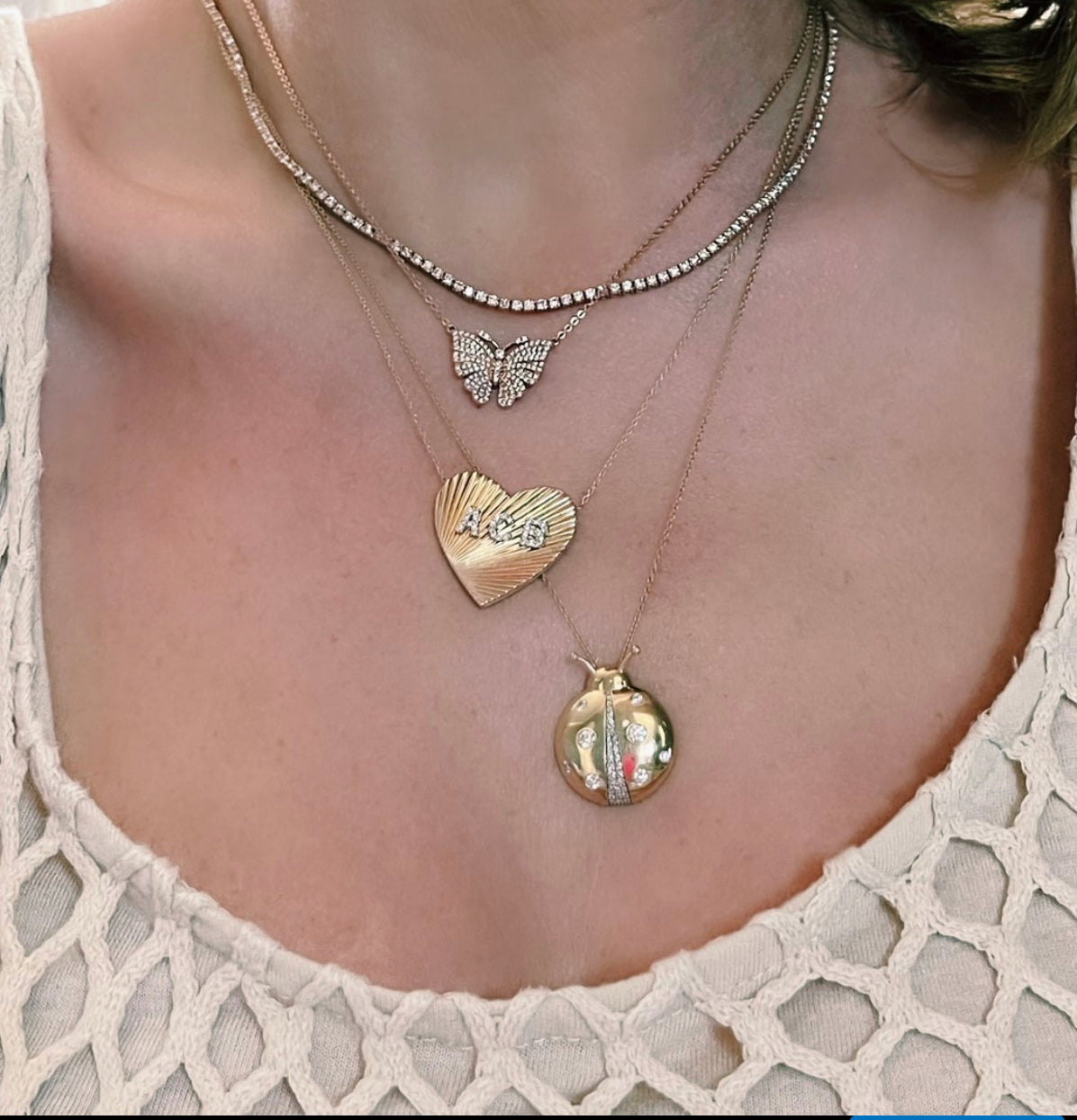 Diamond Mama Ladybug Necklace