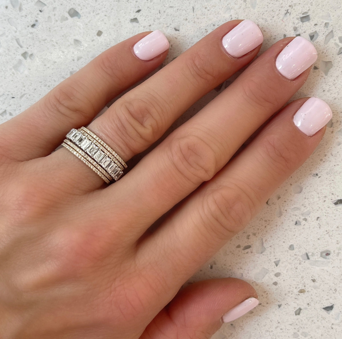 The Pretty Diamond Emerald Cut Eternity Ring