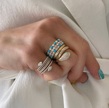 Diamond and Turquoise Regal Snake Wrap Ring