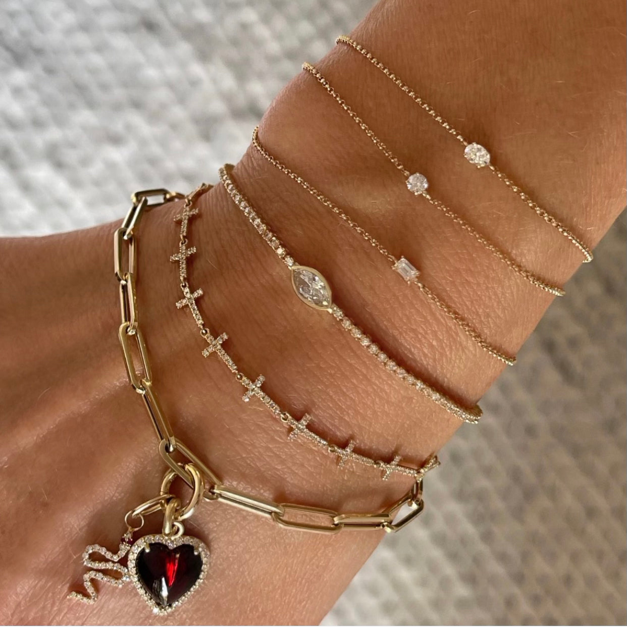 Diamond and Ruby Slither Snake charm