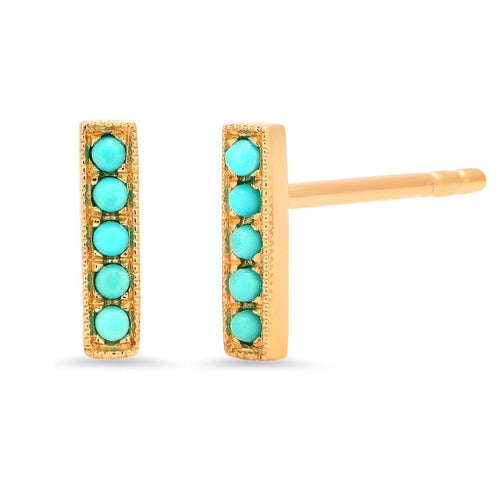 Turquoise Mini Bar Stud Earrings