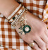 High Polish Gold Bangle Bracelet with Oval Diamond Bezels