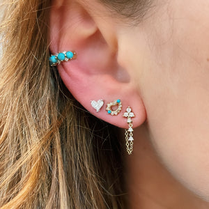 Turquoise & Diamond Ear Cuff