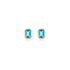 Manhattan Emerald Cut with Gold Frame Stud Earrings