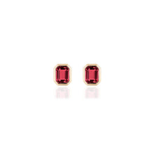 Manhattan Emerald Cut with Gold Frame Stud Earrings