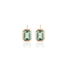 Manhattan Emerald Cut with Gold Frame on Wire Drop Earrings