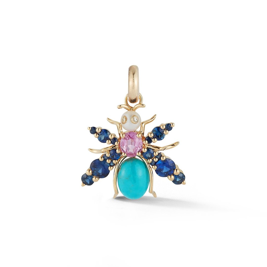 Beatrice Gemstone Bee Pendant Charm