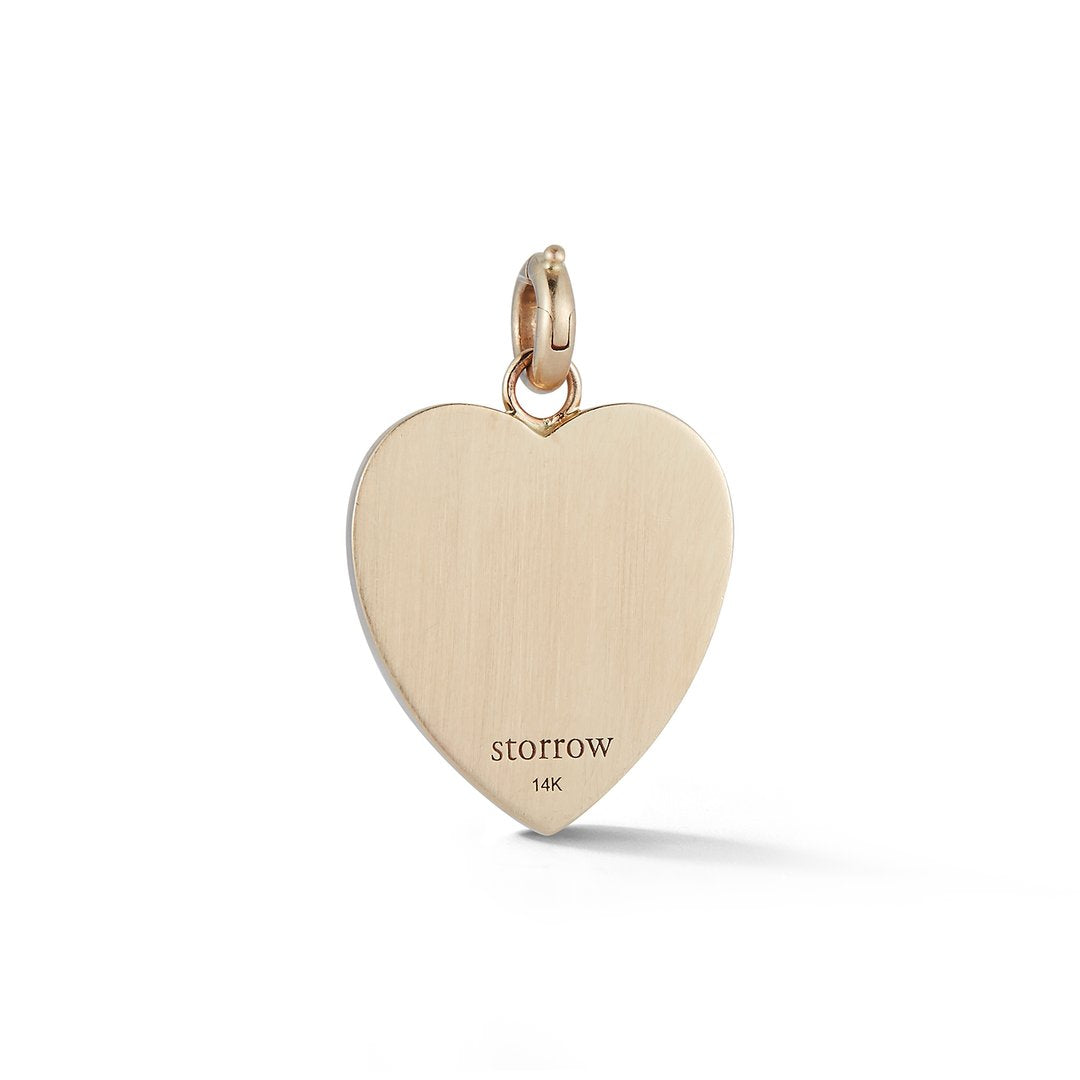 Semi Precious Stone Anna Heart with 14k Stars Pendant Charm