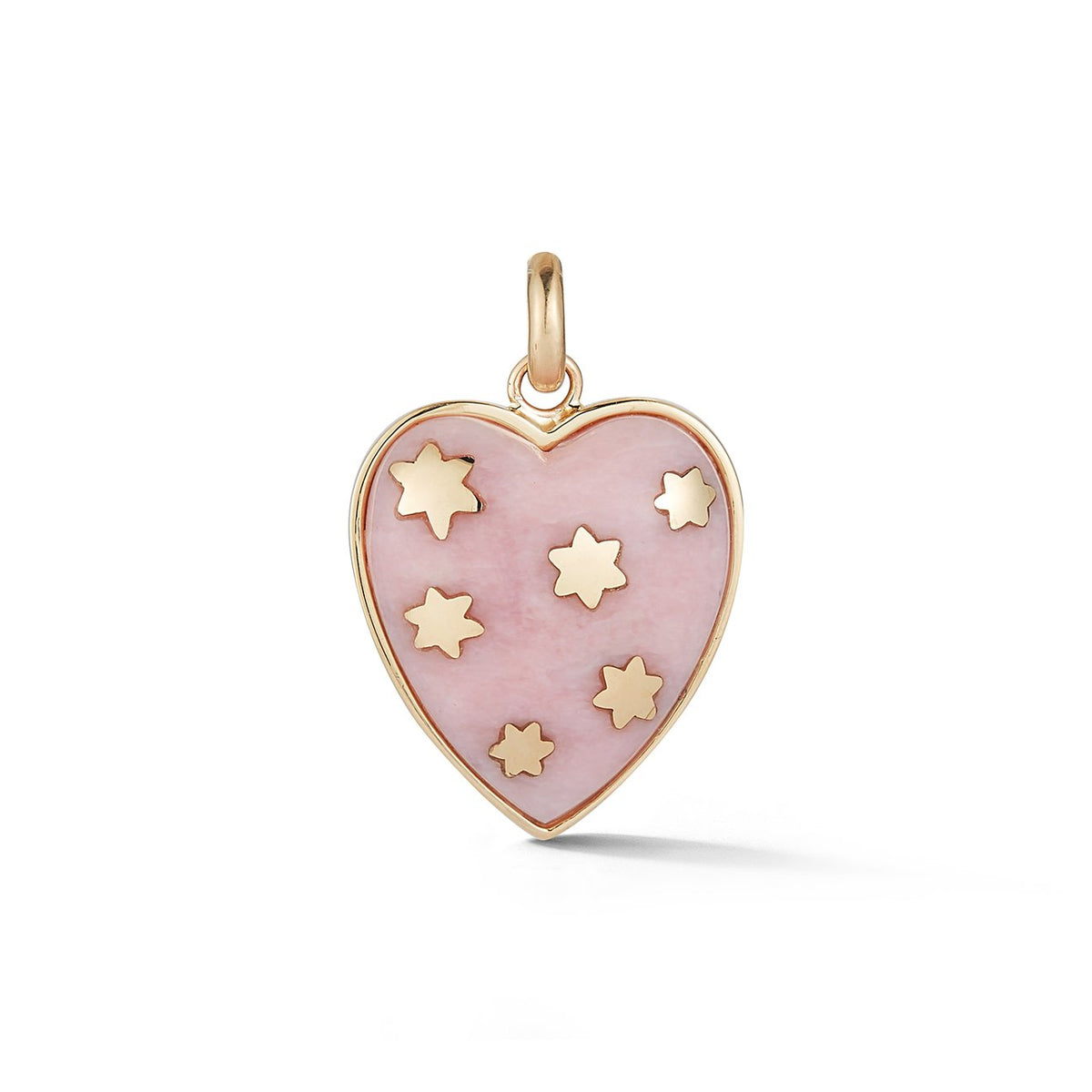 Stone Heart with 14k Stars Pendant