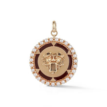 Pearl Guardian Lion Medallion Charm Pendant