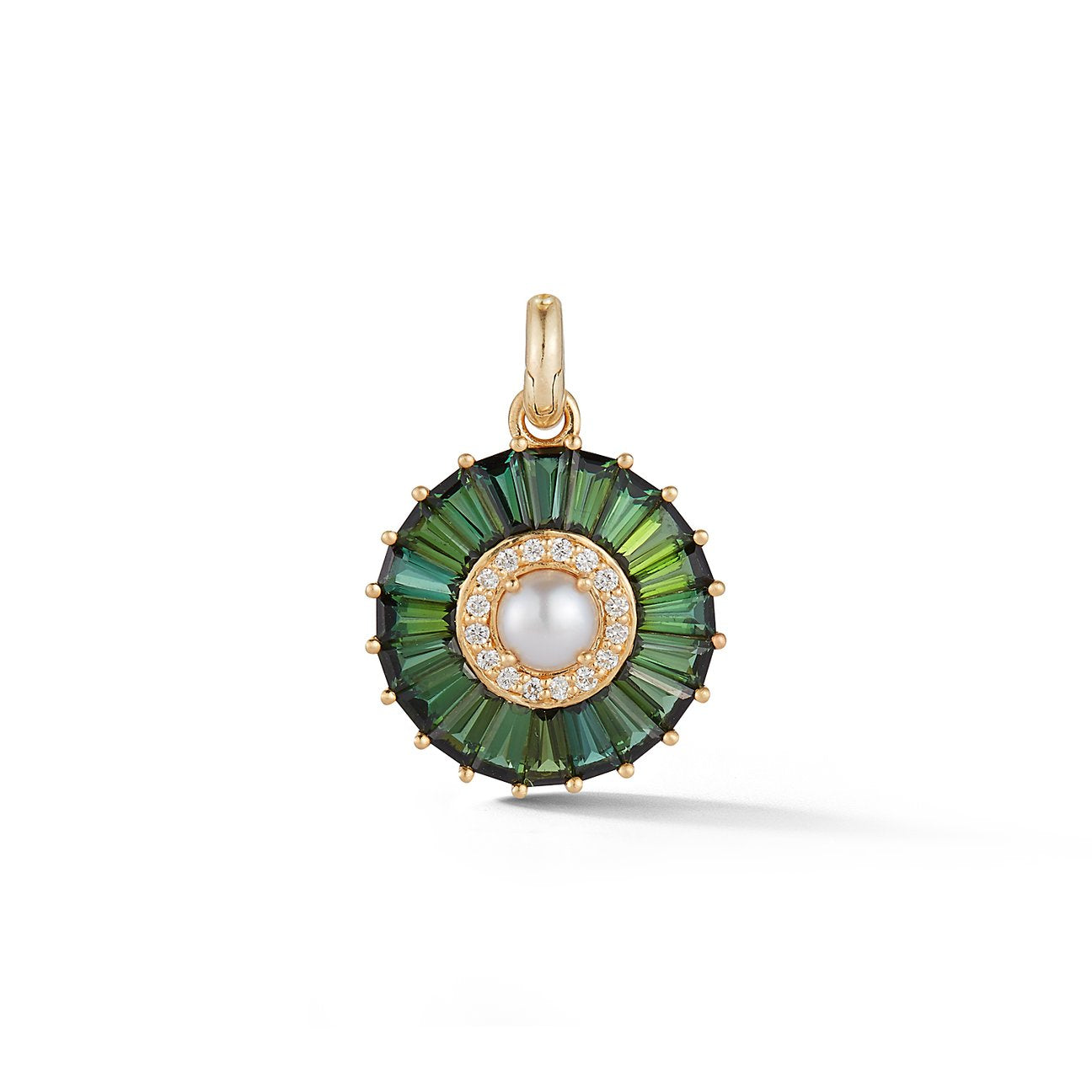 Semiprecious Stone with Pearl & Diamond Emily Pendant Charm