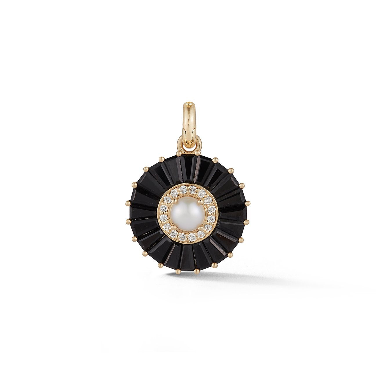 Semiprecious Stone with Pearl & Diamond Emily Pendant Charm
