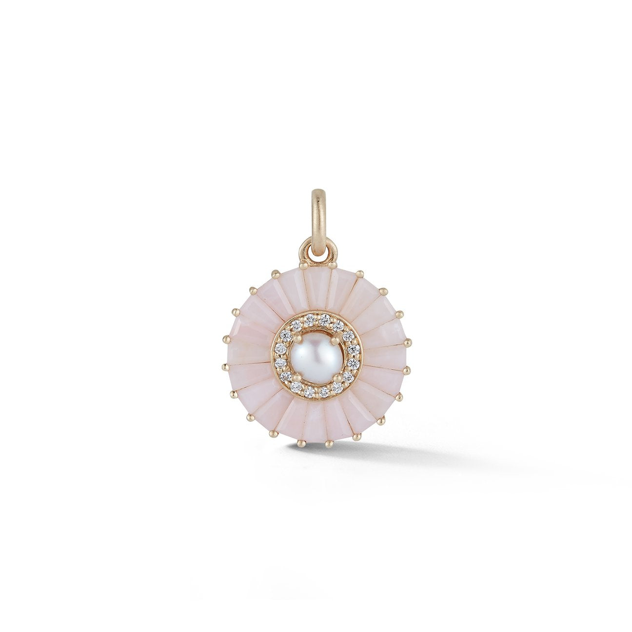 Semiprecious Stone with Pearl & Diamond Emily Pendant Charm