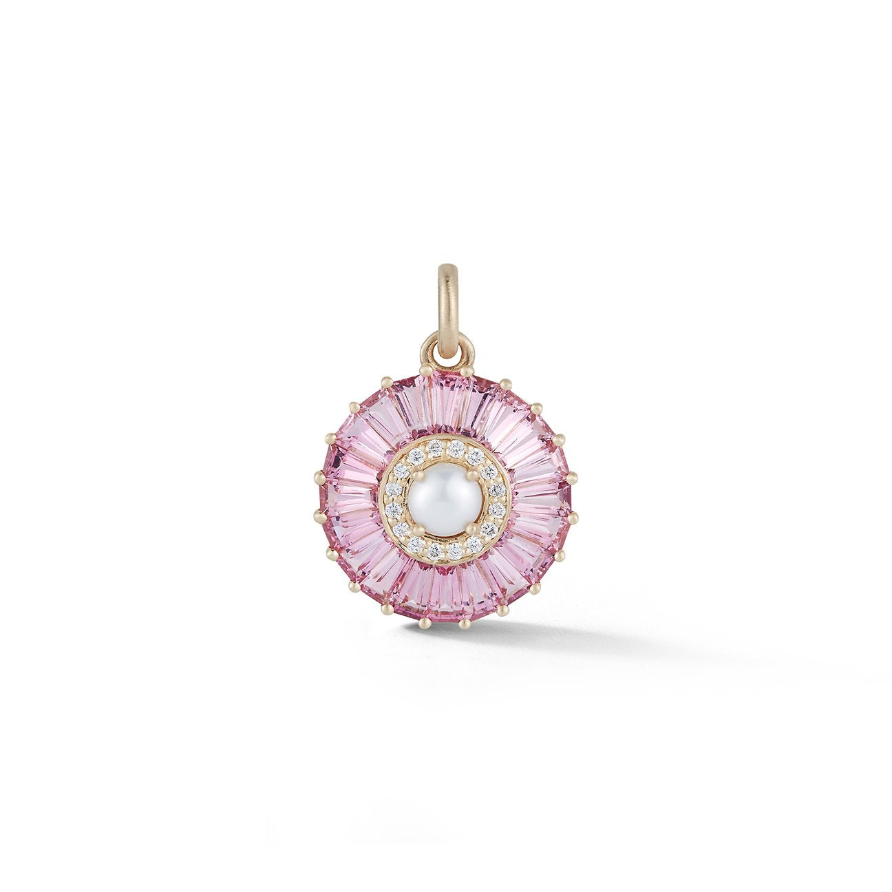 Semiprecious Stone with Pearl & Diamond Emily Pendant Charm