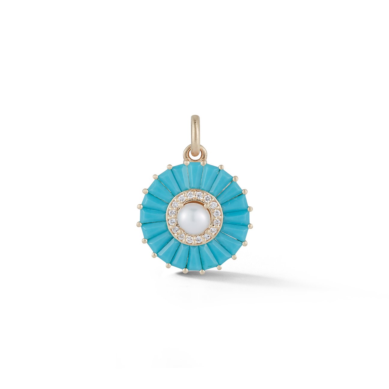 Semiprecious Stone with Pearl & Diamond Emily Pendant Charm