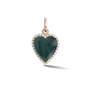 Alana Semi Precious Stone & Diamond Heart Pendant Charm