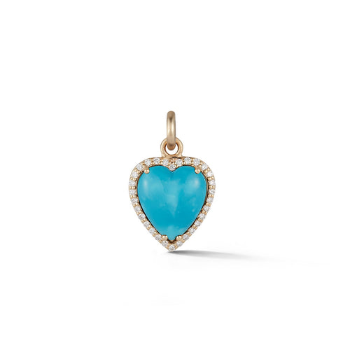 Semi Precious Stone & Diamond Alana Heart Pendant Charm