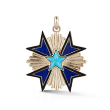 Emmeline Gemstone and Enamel Star Medal Pendant Charm