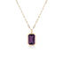 Manhattan Emerald Cut with Gold Frame on Paperclip Chain Necklace