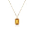 Manhattan Emerald Cut with Gold Frame on Paperclip Chain Necklace