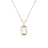 Manhattan Emerald Cut with Gold Frame on Paperclip Chain Necklace