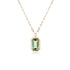 Manhattan Emerald Cut with Gold Frame on Paperclip Chain Necklace