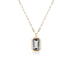 Manhattan Emerald Cut with Gold Frame on Paperclip Chain Necklace