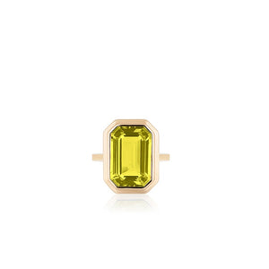 Manhattan Emerald Cut with Gold Frame Ring