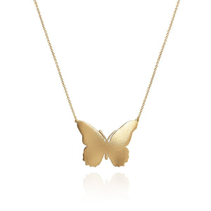 Large High polish Gold Butterfly Necklace