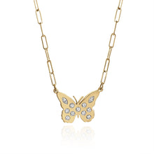 Lindy Small Mixed Shapes Diamond Butterfly Necklace