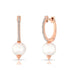 Diamond and Pearl Spike Huggie Hoop Earrings