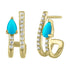 Janet Diamond & Semi Precious Pear Shaped Illusion Double Pierce Stud