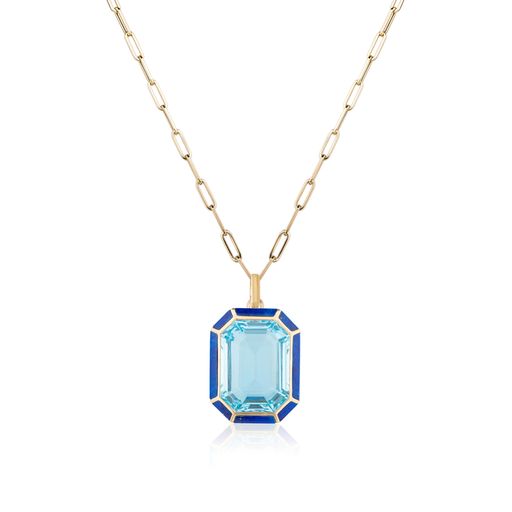 Melange Emerald Cut Statement Pendant Necklace