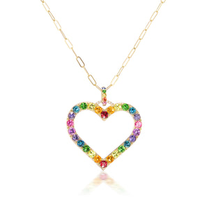 Limited Edition Medium Rainbow Heart Necklace
