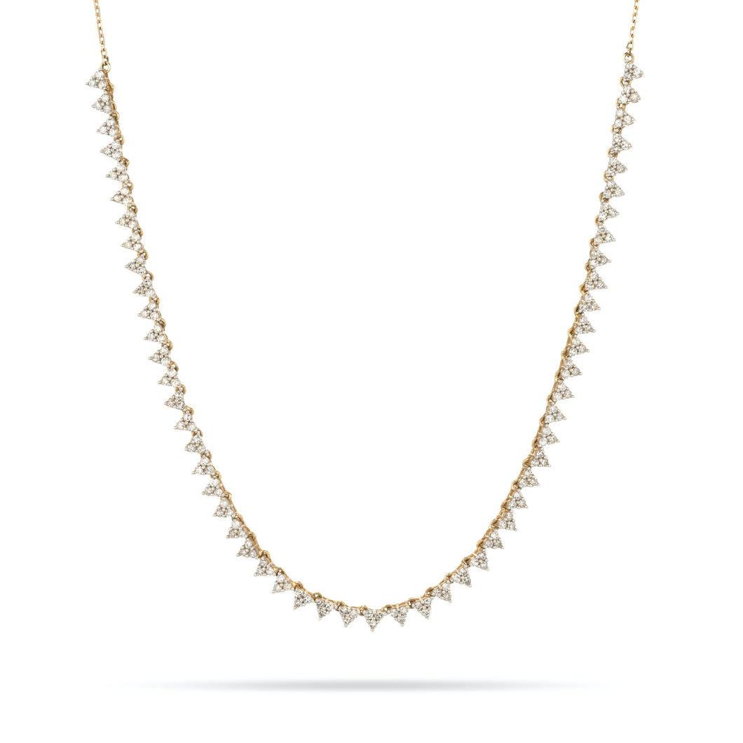 Half Gemstone Half Diamond Tennis Necklace | ECOMARK Diamonds