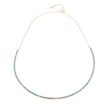 Turquoise & Diamond Accents Half Riviera Necklace