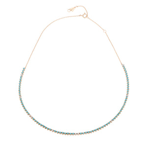 Turquoise & Diamond Accents Half Riviera Necklace