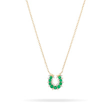 Emerald & Diamond Lucky Horseshoe Necklace