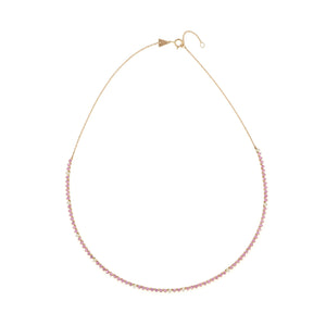 Pink Sapphire & Diamond Half Riviera Necklace