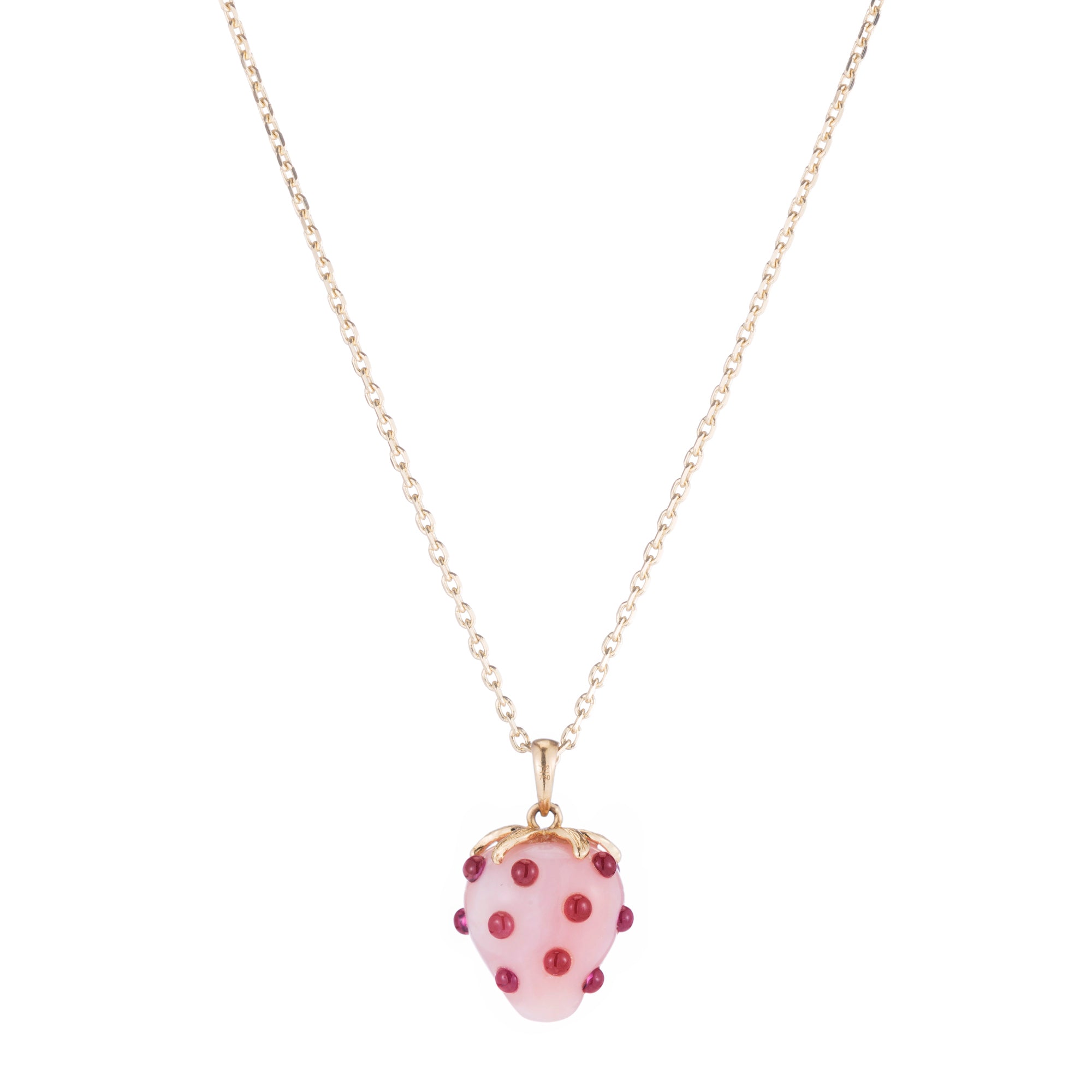 Strawberry Opal Pendant Necklace