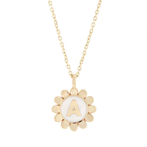 Daisy Initial Pendant Necklace