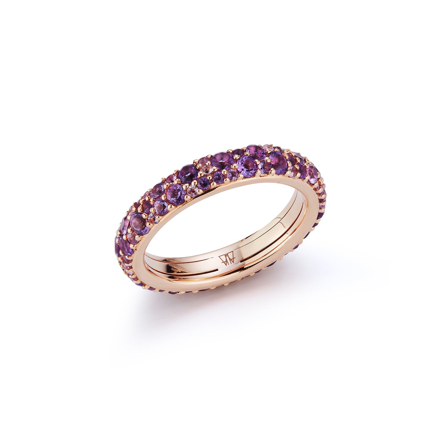 Gemstone or Champagne Diamond Eternity Band Ring